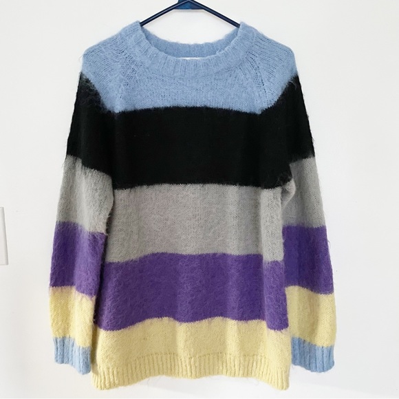NWOT MOUSSY Alpaca  blend striped knit sweater size fits all - Picture 3 of 9